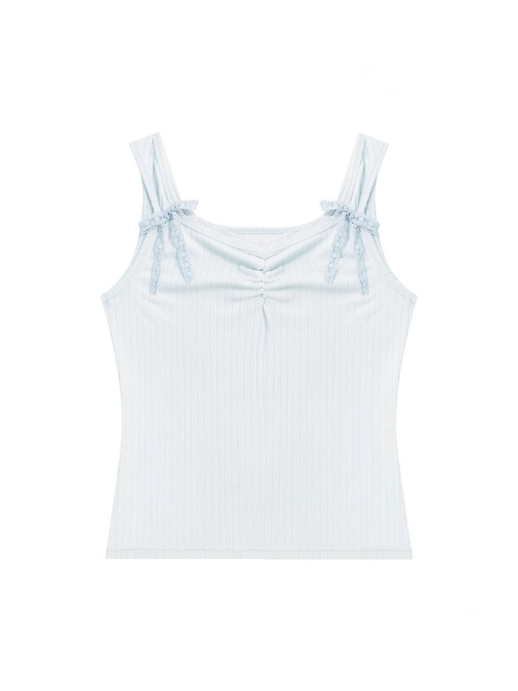 Shirring Neck Lace Ribbon Camisole【s0000013032】