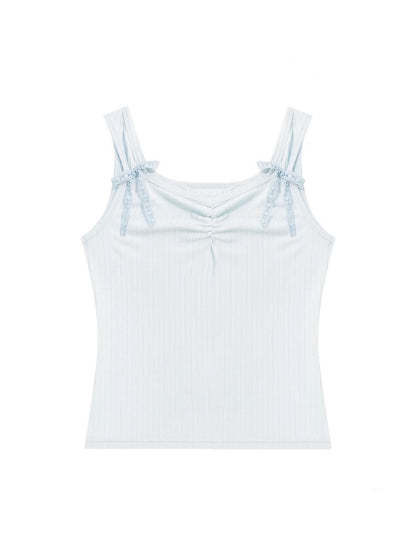 Shirring Neck Lace Ribbon Camisole【s0000013032】