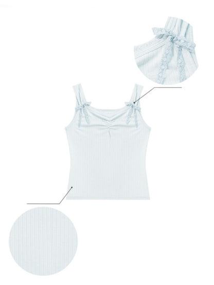 Shirring Neck Lace Ribbon Camisole【s0000013032】