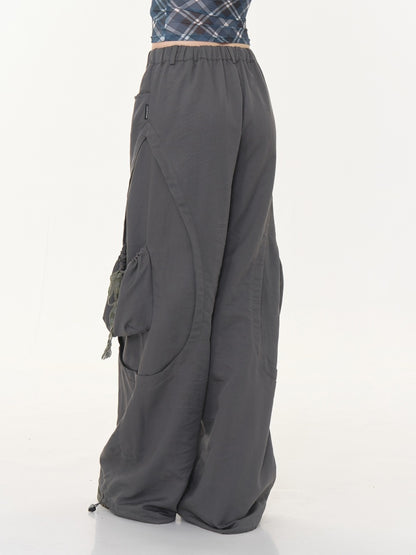 Big Plaid Ribbon Pocket Wide Leg Loose Straight Casual Pants【s0000013041】