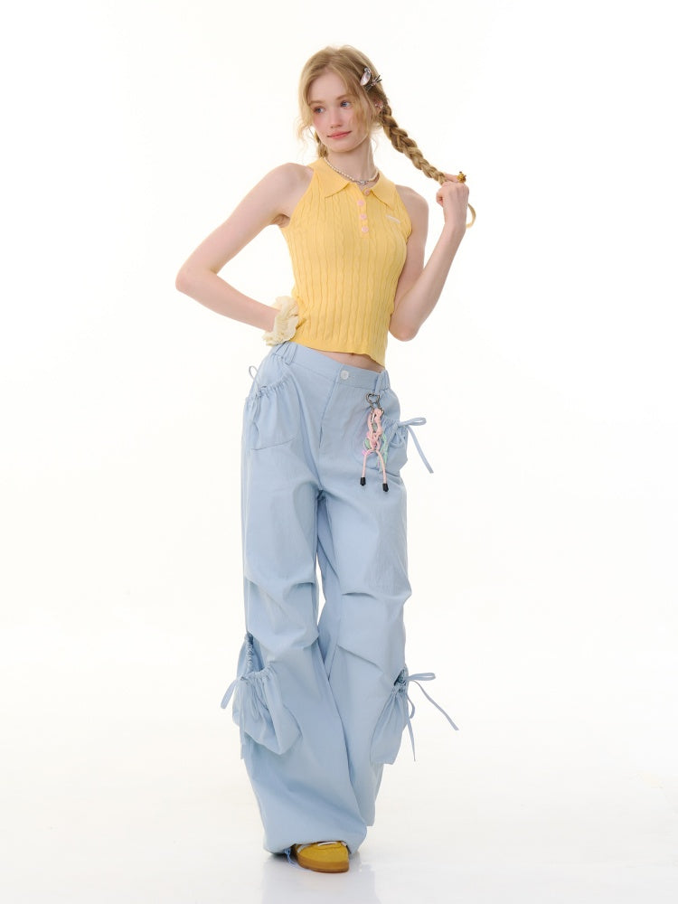 Polo Neck Cable Knitted Vest【s0000013061】