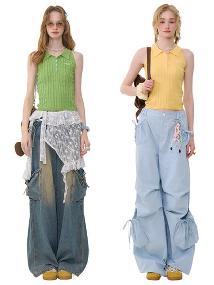 Polo Neck Cable Knitted Vest【s0000013061】