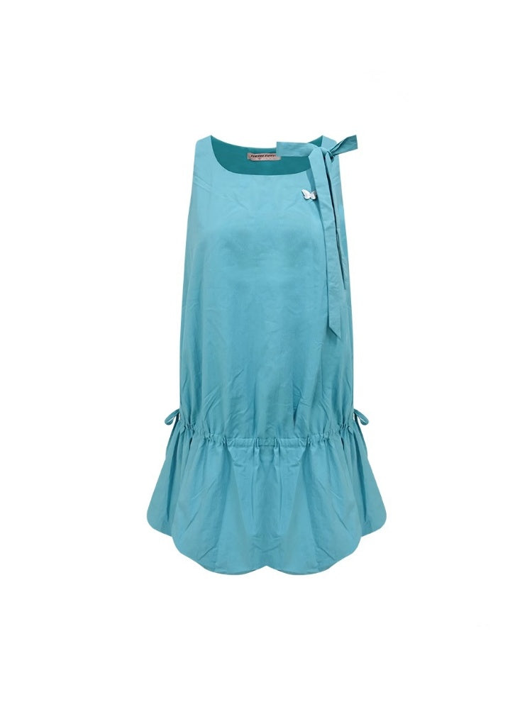 Lace-Up Bud Hem Cinched Camisole Dress【s0000013064】