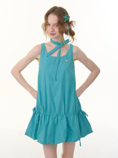 Lace-Up Bud Hem Cinched Camisole Dress【s0000013064】