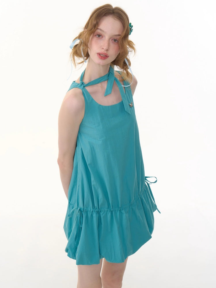 Lace-Up Bud Hem Cinched Camisole Dress【s0000013064】