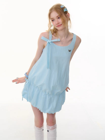 Lace-Up Bud Hem Cinched Camisole Dress【s0000013064】