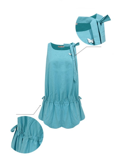 Lace-Up Bud Hem Cinched Camisole Dress【s0000013064】