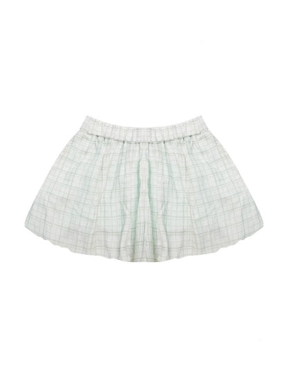 Plaid A-Line  Elastic Waist Bud Mini Skirt【s0000013067】