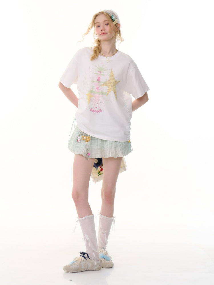 Plaid A-Line  Elastic Waist Bud Mini Skirt【s0000013067】