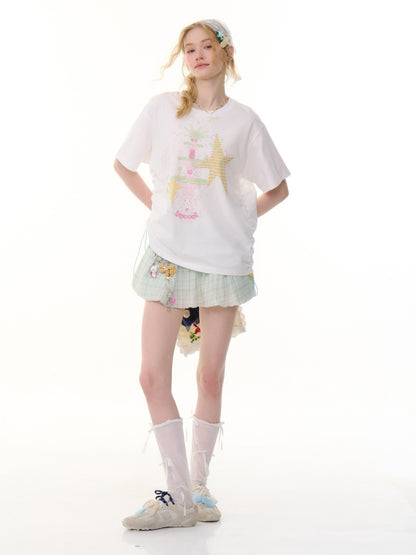Plaid A-Line  Elastic Waist Bud Mini Skirt【s0000013067】