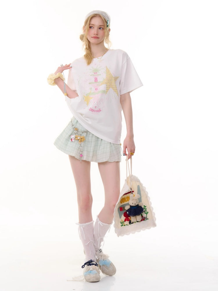 Plaid A-Line  Elastic Waist Bud Mini Skirt【s0000013067】
