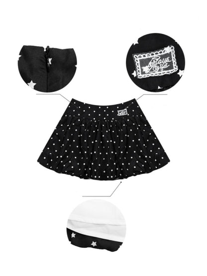 Star Polka Dot  A-Line Mini Skirt【s0000013077】