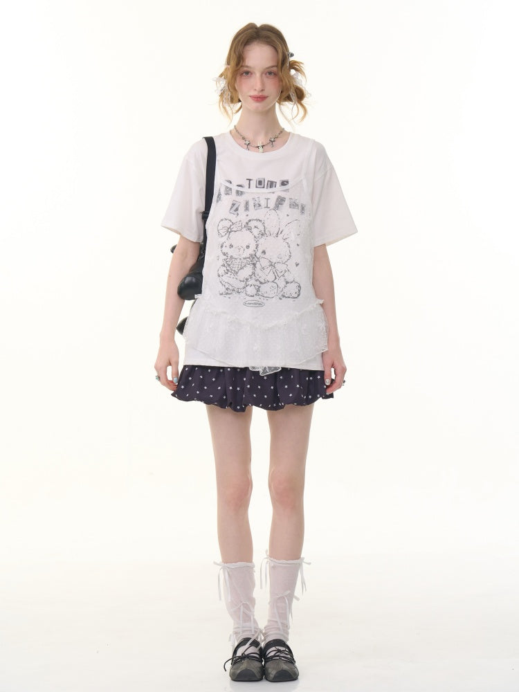 Star Polka Dot  A-Line Mini Skirt【s0000013077】