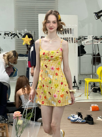 Fruit Print Waist Slim Slip Dress【s0000013081】