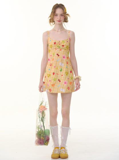 Fruit Print Waist Slim Slip Dress【s0000013081】