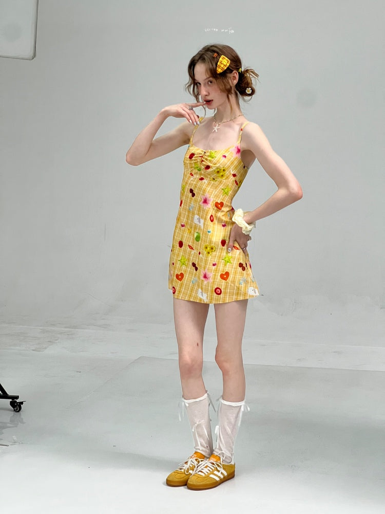 Fruit Print Waist Slim Slip Dress【s0000013081】