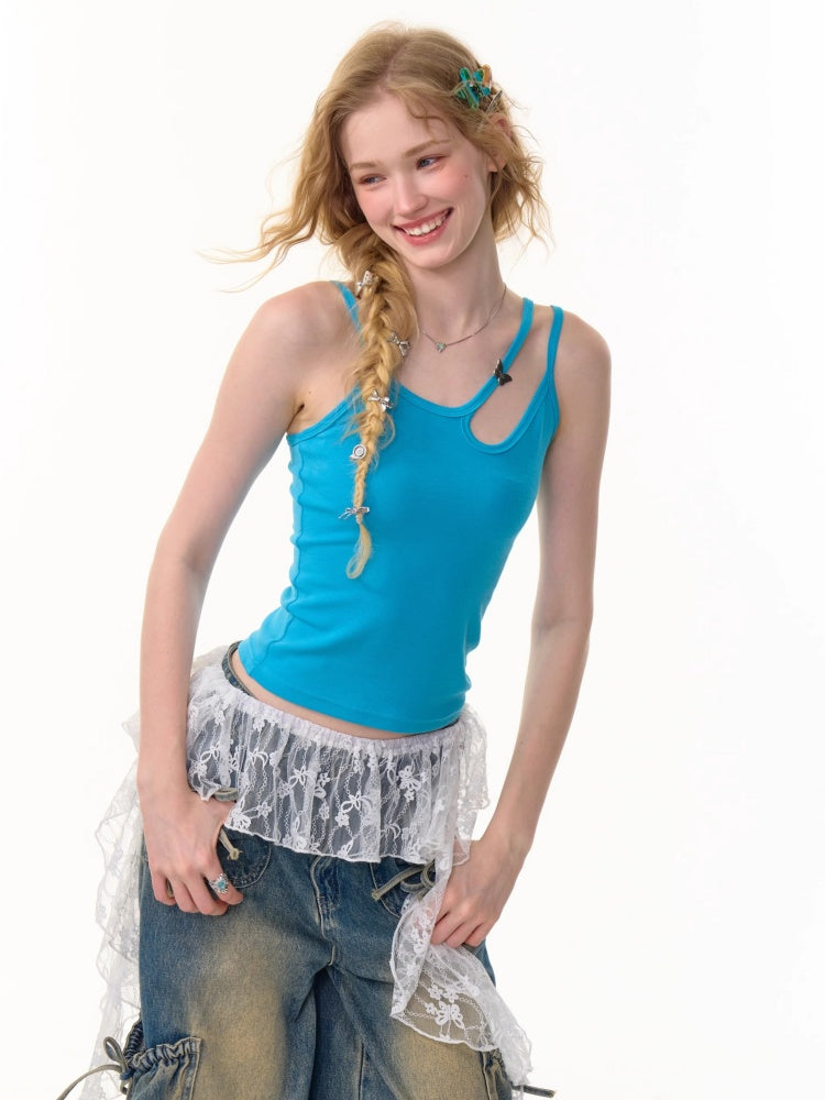 Cut-Out Strap Ribbed Camisole【s0000013084】