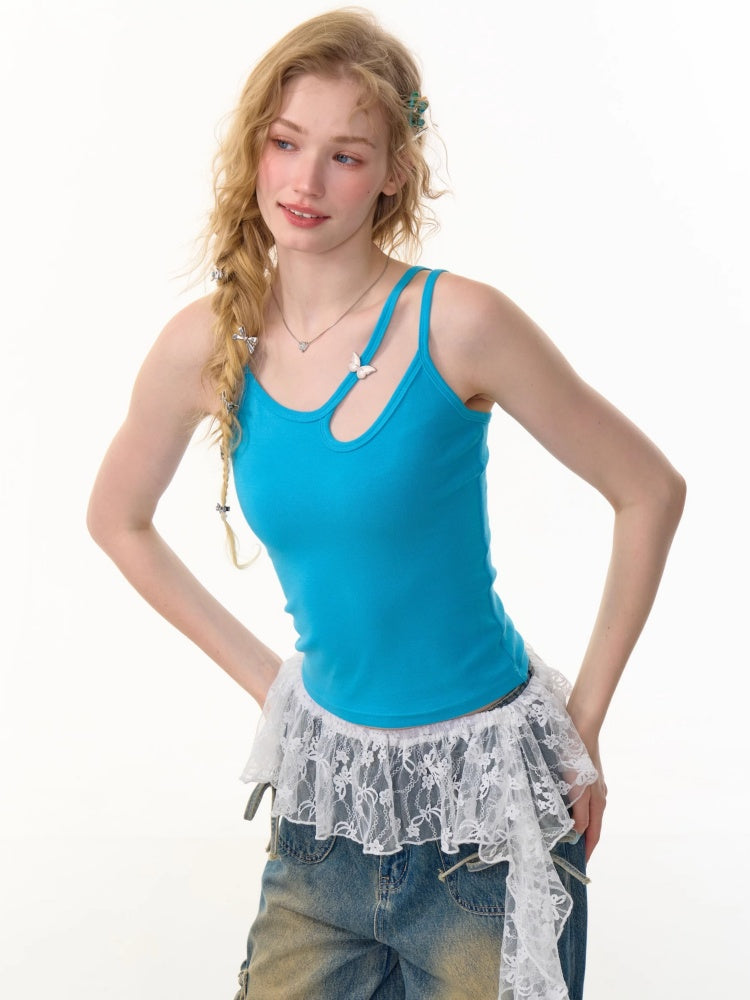 Cut-Out Strap Ribbed Camisole【s0000013084】