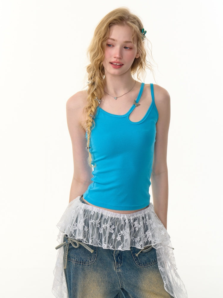 Cut-Out Strap Ribbed Camisole【s0000013084】