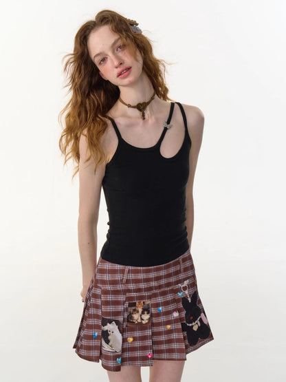 Cut-Out Strap Ribbed Camisole【s0000013084】