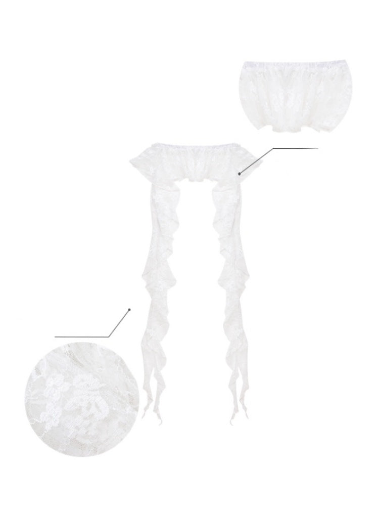 Irregular Layered Ruffle Lace Wrap Skirt【s0000013088】