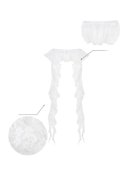 Irregular Layered Ruffle Lace Wrap Skirt【s0000013088】