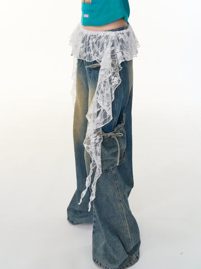 Irregular Layered Ruffle Lace Wrap Skirt【s0000013088】