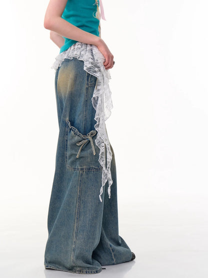 Irregular Layered Ruffle Lace Wrap Skirt【s0000013088】