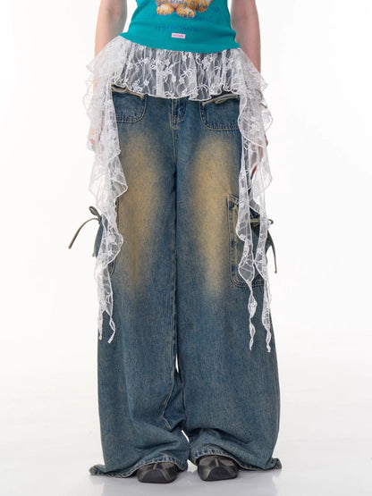 Irregular Layered Ruffle Lace Wrap Skirt【s0000013088】