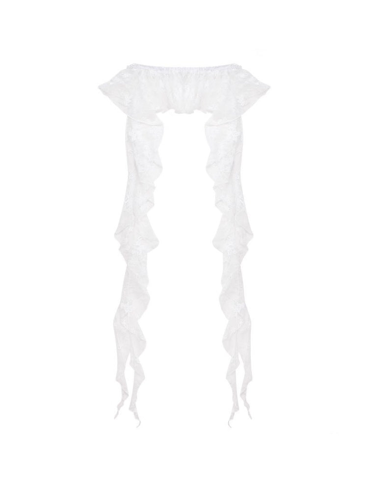 Irregular Layered Ruffle Lace Wrap Skirt【s0000013088】