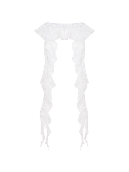 Irregular Layered Ruffle Lace Wrap Skirt【s0000013088】