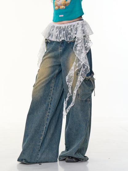 Irregular Layered Ruffle Lace Wrap Skirt【s0000013088】