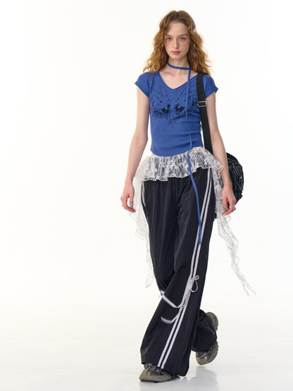 Irregular Layered Ruffle Lace Wrap Skirt【s0000013088】