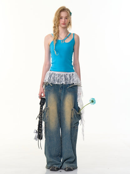 Irregular Layered Ruffle Lace Wrap Skirt【s0000013088】