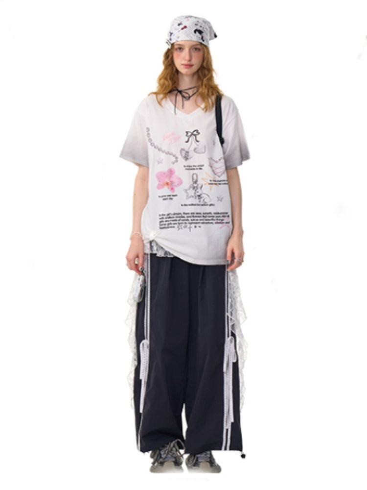 Irregular Layered Ruffle Lace Wrap Skirt【s0000013088】