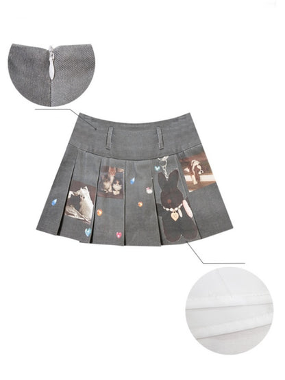 Animal Print High Waist Pleated Skirt【s0000013105】