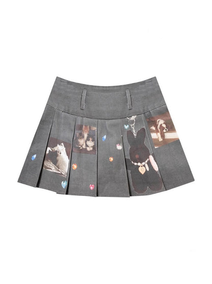 Animal Print High Waist Pleated Skirt【s0000013105】