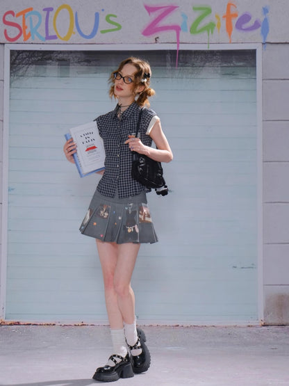 Animal Print High Waist Pleated Skirt【s0000013105】