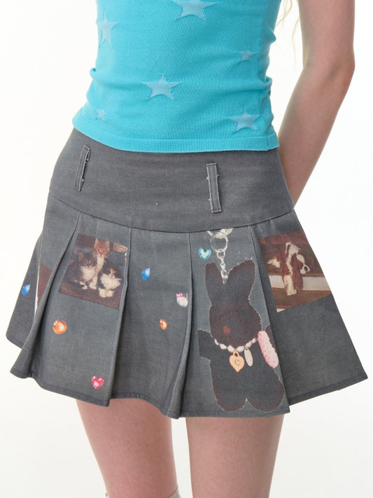 Animal Print High Waist Pleated Skirt【s0000013105】