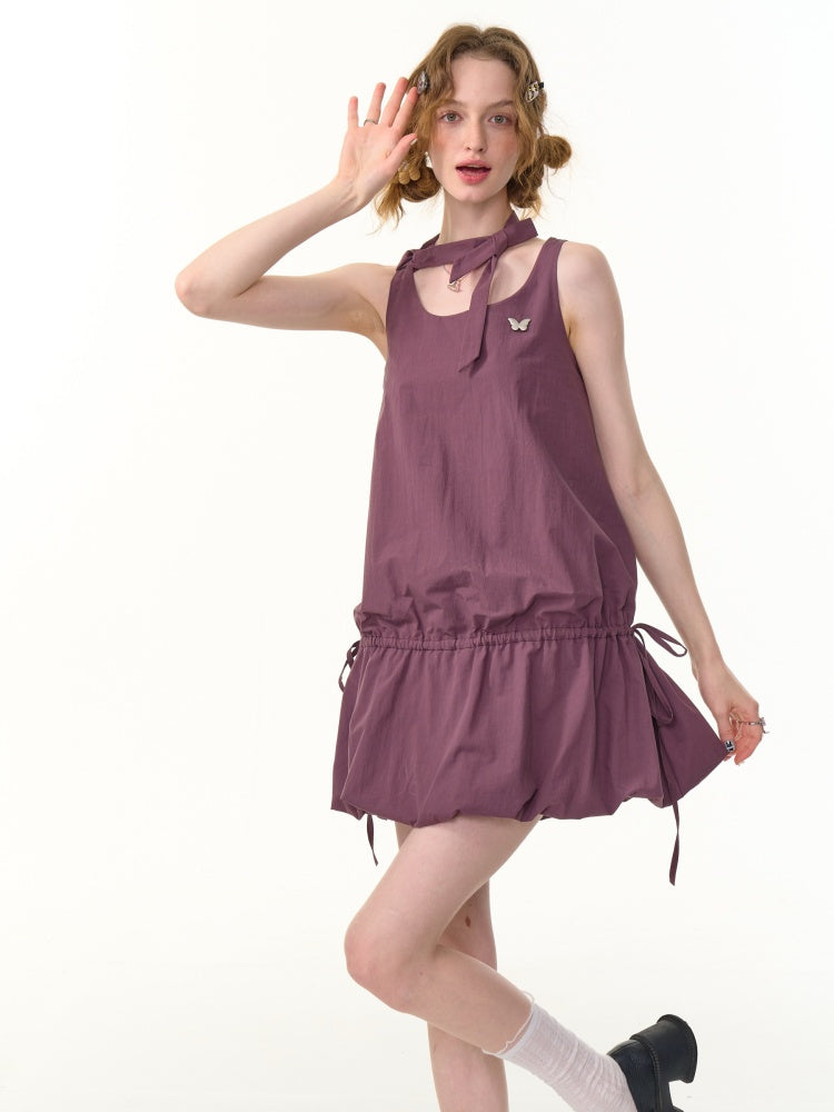 Lace-Up Bud Hem Cinched Waist Camisole Dress【s0000013108】