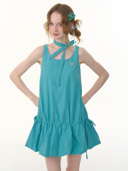 Lace-Up Bud Hem Cinched Waist Camisole Dress【s0000013108】