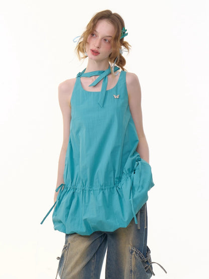 Lace-Up Bud Hem Cinched Waist Camisole Dress【s0000013108】
