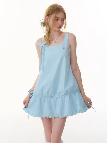Lace-Up Bud Hem Cinched Waist Camisole Dress【s0000013108】