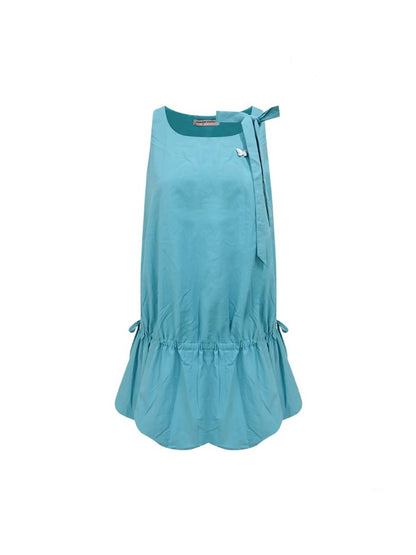 Lace-Up Bud Hem Cinched Waist Camisole Dress【s0000013108】