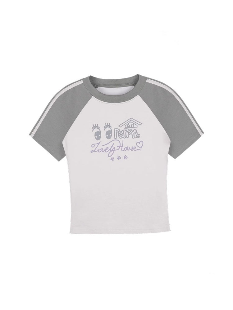 Puppy Lovely House Kid's Fun Raglan Sleeve T-Shirt【s0000013110】