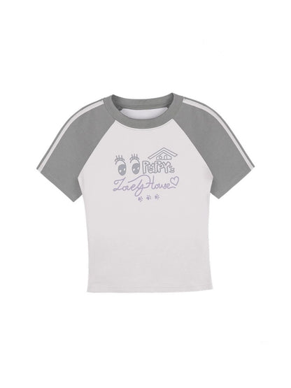 Puppy Lovely House Kid's Fun Raglan Sleeve T-Shirt【s0000013110】