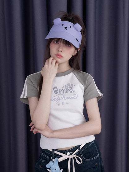 Puppy Lovely House Kid's Fun Raglan Sleeve T-Shirt【s0000013110】