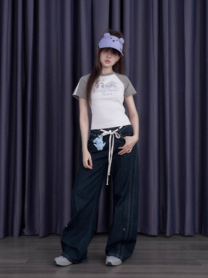 Puppy Lovely House Kid's Fun Raglan Sleeve T-Shirt【s0000013110】