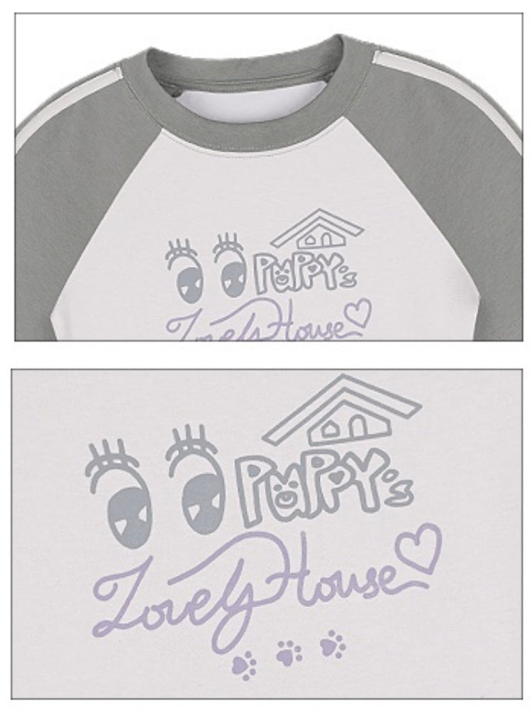 Puppy Lovely House Kid's Fun Raglan Sleeve T-Shirt【s0000013110】