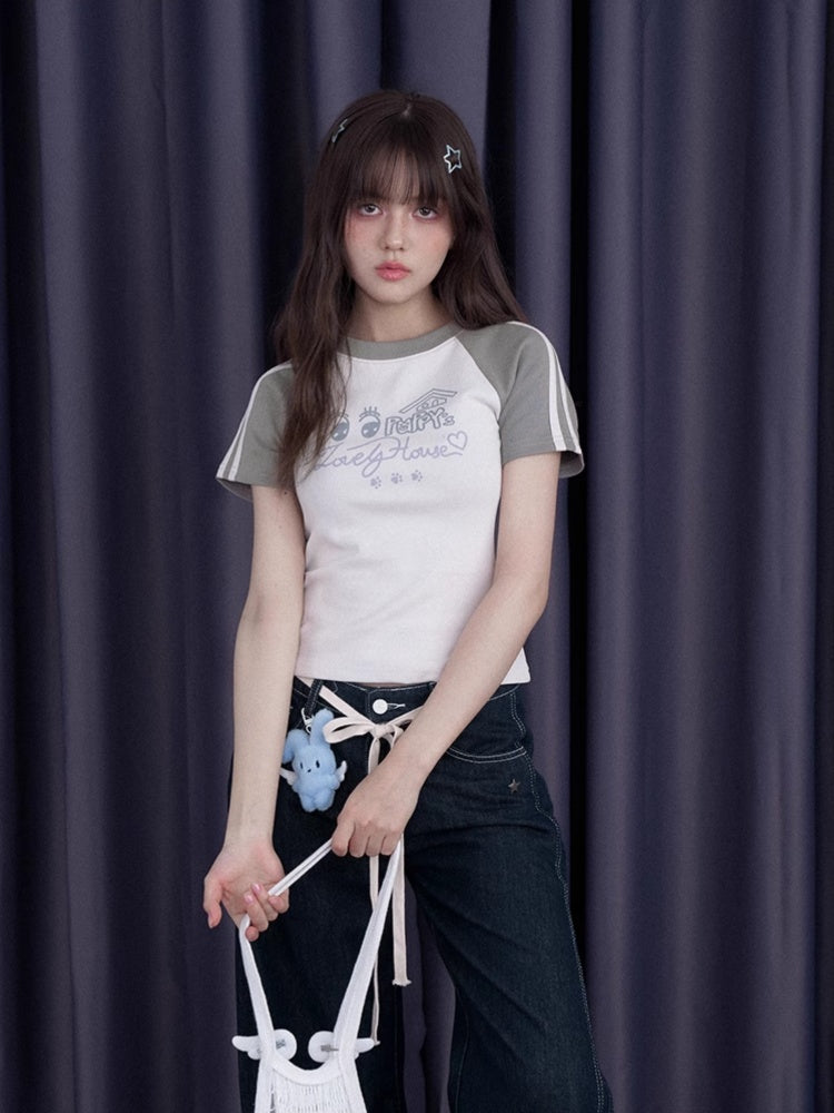 Puppy Lovely House Kid's Fun Raglan Sleeve T-Shirt【s0000013110】